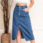 Imagem de DOUTORAS MODAS Saia Jeans Com Fenda 5253 Estilo e Versatilidade 