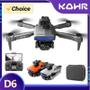 Imagem de Drone D6 Mini, Kit 1 à 3 Baterias Câmera 4K HD Professional  Fotografia Aérea Quadcopter Dobrável, Evitar Obstáculos, 