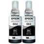 Imagem de Dualpack 2 Refis Tinta Preta Original Epson T664 P/ Impressoras Epson L121 L200 L210 L355 L365 L375 L395 L495 L555