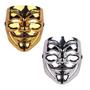 Imagem de Duas Mascara V De Vingança Anonymous Dourada e Prata Carnaval Halloween