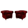 Imagem de Duas poltronas Chesterfield Capitonê Luis XV - Suede Bordo / Decoração, Recepção, Salas de Tv e Estar