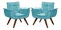 Imagem de Duas Poltronas Chesterfield Luxo Opala - AZUL THIFANY / SALA, RECEPÇÃO, ESCRITÓRIO 