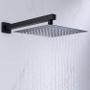 Imagem de Ducha Chuveiro Slim 20X20 Preto Fosco Com Braço 36Cm
