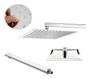 Imagem de Ducha Chuveiro Slim Quadrado Metal 30X30Cm Com Braço 38Cm