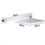 Imagem de ducha chuveiro square metal inox 30x30cm com braço parede
