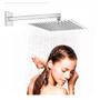 Imagem de ducha chuveiro square metal inox 30x30cm com braço parede