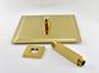 Imagem de Ducha Dourada Inox Slim Quadrada 25x25 cm com Braço de Teto com 10 cm Golden