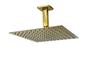 Imagem de Ducha Dourada Inox Slim Quadrada 25x25 cm com Braço de Teto com 10 cm Golden