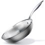 Imagem de Duxtop Frigideira de Aço Inox 9.5” Compatível com Indução (Prata)
