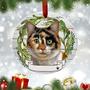 Imagem de E&S Importas Calico Cat Ornamento - Pets - DIY Personalizável - Presentes de Gato - Ornamento Redondo de Cerâmica com Acabamento Envidraçado - Decoração X-mas - Enfeites de Natal Presentes artesanais - Ornamentos para amantes de animais de estimaçã