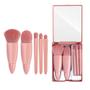 Imagem de Easy-taken Travel Makeup Brush Set, COSHINE 5pcs Mini Kit de Pincéis Cosméticos de Função Completa (5pcs com espelho)