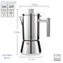 Imagem de Easyworkz Diego Stovetop Espresso Maker Máquina de Café Italiano de Aço Inoxidável 6Cup 10 oz Moka Pot Indução de Pote Expresso