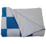 Imagem de Edredom Berço Malha 100% Algodão Patchwork Branco e Azul Arrumadinho Enxovais