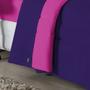 Imagem de Edredom Casal 100% Algodão Em Malha Fio 30/1 Dupla Face Kit 05 Peças - Pink  Com Roxo