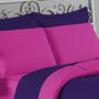 Imagem de Edredom Casal 100% Algodão Em Malha Fio 30/1 Dupla Face Kit 05 Peças - Pink  Com Roxo