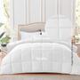 Imagem de Edredom Casal Queen Cobertor Cama Premium com Toque de Plumas Frio Quente Inverno Barato BRANCO E CINZA