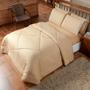 Imagem de Edredom Casal Queen Dupla Face + Jogo de Lençol Queen Size com Elastico Kit Colcha de Cama 6 Peças