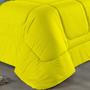 Imagem de Edredom Dupla Face King Size 100% Algodão Em Malha Fio 30/1 - Amarelo Com Azul Claro