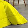 Imagem de Edredom Dupla Face King Size 100% Algodão Em Malha Fio 30/1 - Amarelo Com Azul Claro
