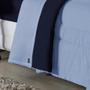 Imagem de Edredom Dupla Face King Size 100% Algodão Em Malha Fio 30/1 - Azul Claro Com Azul Marinho