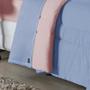 Imagem de Edredom Dupla Face King Size 100% Algodão Em Malha Fio 30/1 - Azul Claro Com Rosa