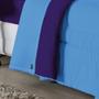 Imagem de Edredom Dupla Face King Size 100% Algodão Em Malha Fio 30/1 - Azul Turquesa Com Roxo