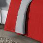Imagem de Edredom Dupla Face King Size 100% Algodão Em Malha Fio 30/1 - Vermelho Com Cinza