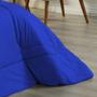 Imagem de Edredom Dupla Face Queen Size 100% Algodão Em Malha Fio 30/1 - Azul Royal Com Cinza