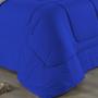Imagem de Edredom Dupla Face Queen Size 100% Algodão Em Malha Fio 30/1 - Azul Royal Com Cinza