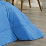 Imagem de Edredom Dupla Face Queen Size 100% Algodão Em Malha Fio 30/1 - Azul Turquesa Com Cinza
