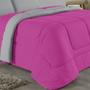 Imagem de Edredom Dupla Face Queen Size 100% Algodão Em Malha Fio 30/1 - Pink Com Cinza