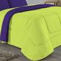 Imagem de Edredom Dupla Face Queen Size 100% Algodão Em Malha Fio 30/1 - Verde Pistache Com Roxo