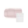 Imagem de Edredom Rosa QUEEN e Lençol Elastico Branco Algodao Penteado