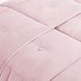 Imagem de Edredom Rosa QUEEN e Lençol Elastico Branco Algodao Penteado
