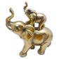 Imagem de Elefante da Sabedoria Amor Com Lindo Filhote Dourado 13 cm