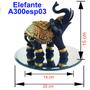 Imagem de Elefante Decorativo Resina C/ Base Espelho Indiano Sorte G