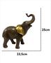 Imagem de Elefante Escultura Estatueta Decorativa Resina Marrom 25Cm - Espressione