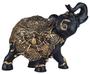 Imagem de Elefante Indiano Da Sorte M Preto Com Manto Dourado -Resina - Decore Casa