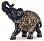 Imagem de Elefante Indiano Da Sorte M Preto Com Manto Dourado -Resina