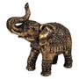 Imagem de Elefante Indiano Em Resina Sorte E Sabedoria Dourado 19 Cm