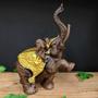 Imagem de Elefante pata levantada envelhecido com dourado 28cm
