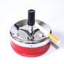 Imagem de Elegante metal Windproof Press Rotating Lid Home Office Hotel Ashtray Smoker Gift Cinzeiros