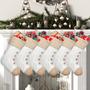 Imagem de ElegantePark Knit Christmas Stockings Conjunto de 6 Grandes Planícies DIY Xmas Lareira de Natal Pendurado Presentes de Decoração para Crianças da Família Branca