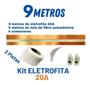 Imagem de Eletrofita 2 Pistas (20a): 9 Metros + 4 Conectores 20a.