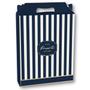 Imagem de Embalagem para Presente Caixa Tipo Maleta Retangular Vertical Modelo Royal Tons Azul P 15x6x18 cm