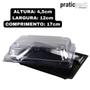 Imagem de Embalagem Plástica Retangular Combinado Lanche Sushi 0 Praticpack - 17x12x4,5cm - 50 Unidades
