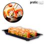 Imagem de Embalagem Plástica Retangular Combinado Lanche Sushi 0 Praticpack - 17x12x4,5cm - 50 Unidades