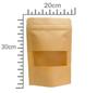 Imagem de Embalagem Stand Up Pouch Kraft Zip Lock Visor 30X20Cm C/50Un