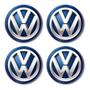 Imagem de Emblema Adesivo Calota Vw Resinado Azul - Kit 4 Unid  48mm