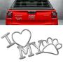 Imagem de Emblema Adesivo Decorativo I Love My Dog Alto Relevo Cromado